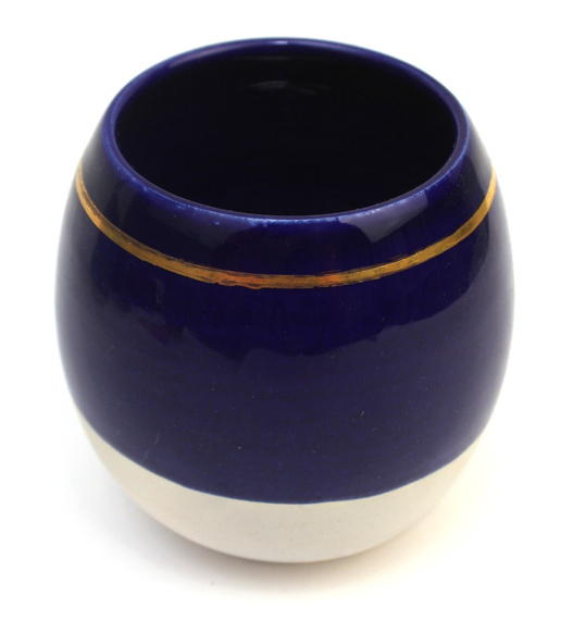 Porcelanowe matero do yerba mate Głęboki Granat ze Złotym Akcentem ~ 250 ml