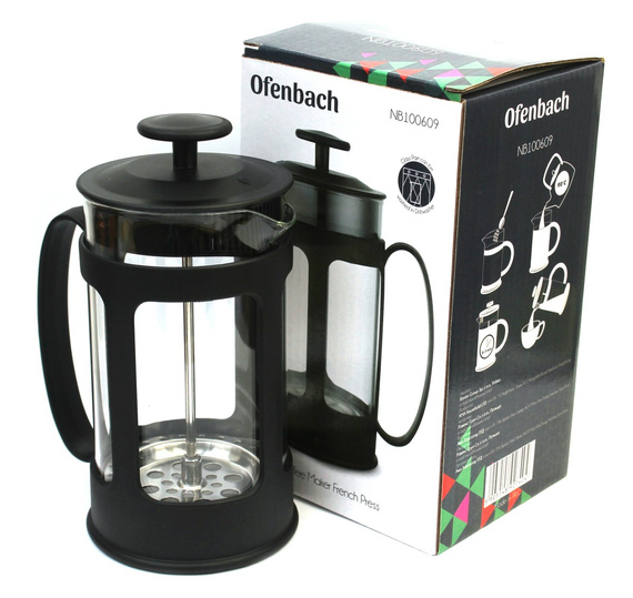 Szklany zaparzacz - dzbanek do herbat, ziół, yerba mate - FRENCH PRESS - 600ml