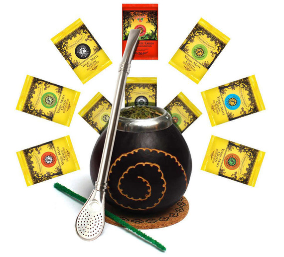 WIELKI poj Zestaw Yerba Mate 10x50g Tykwa Bombilla