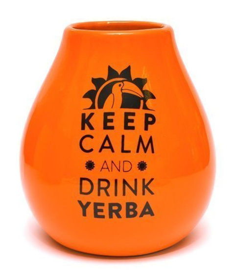 WYPRZEDAŻ Matero Ceramico LUKA ORANGE 350 ml z z logo MATE GREEN - delikatne odpryśnięte szkliwo