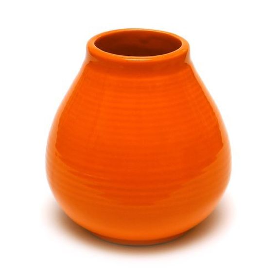WYPRZEDAŻ Naczynie Ceramiczne Pera pomarańczowe ok. 300 ml - uszczerbione i delikatnie popękane, ale można siorbać!