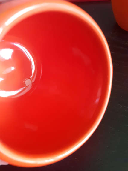 WYPRZEDAŻ Naczynie ceramiczne Huevo Orange & black 200 ml - z wadą produkcyjną