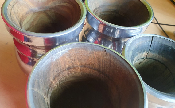 WYPRZEDAŻ Największe Matero Palo Santo Okute BIG XXL  250 - 350 ml - pękniecie w drewnie i/lub delikatnie uszkodzone metalowe okucie