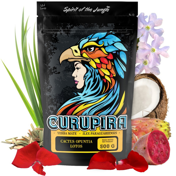 WYPRZEDAŻ Yerba Mate Curupira Cactus Opuntia Lotos 500g - delikatnie uszkodzone opakowanie