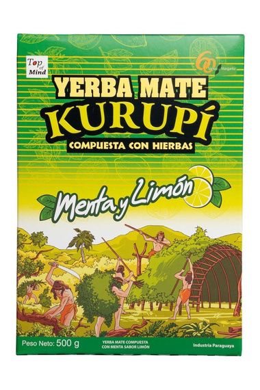 WYPRZEDAŻ Yerba Mate Kurupi Menta Limon 500 g - lekko uszkodzone pudełko