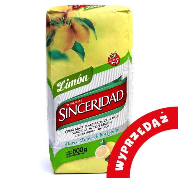 WYPRZEDAŻ Yerba Mate Sinceridad Limon 500g - lekko uszkodzone opakowanie