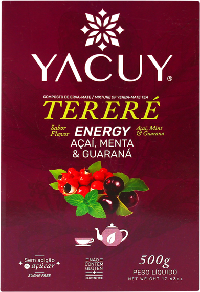 WYPRZEDAŻ Yerba Mate Yacuy Terere Energy Acai Mint and Guarana 500 g - lekko uszkodzone pudełko