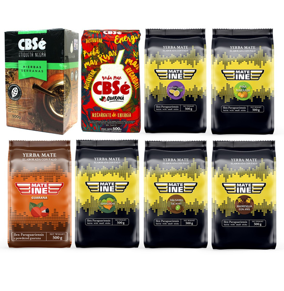 Yerba Mate 8xCBSE różne smaki - guarana, owoce 4kg