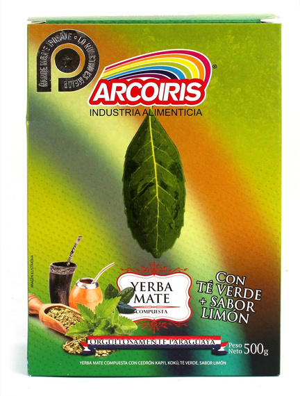 Yerba Mate Arcoiris Te Verde y Limon 500g