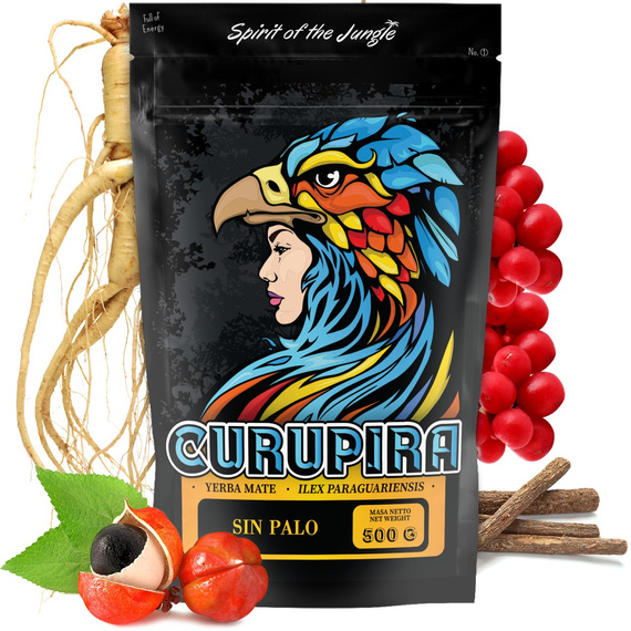 Yerba Mate Curupira  GUARANA  Żeń Szeń Sin Palo 500 g 