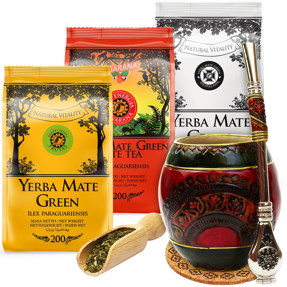 Yerba Mate Green 3x200g Guarana Tykwa PREMIUM