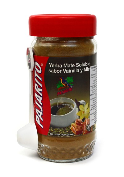 Yerba Mate Pajarito Instant w słoiku o smaku waniliowo-miodowym 75 g