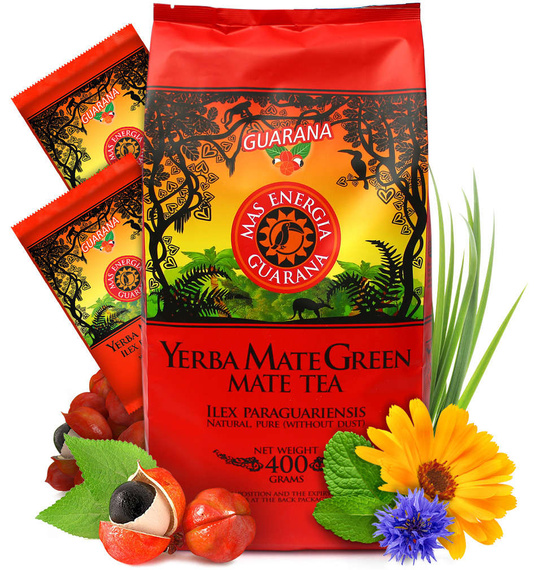 Yerba Mate Zestaw Startowy Mate Green Mas Energia Guarana w puszce z tykwą
