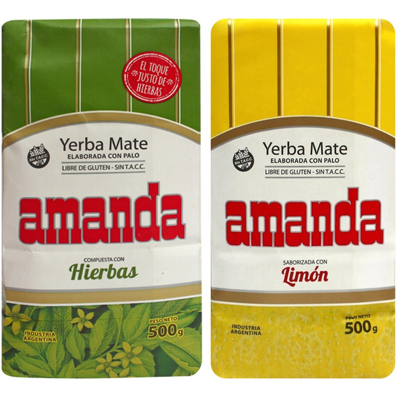Yerba mate Amanda Limon + Amanda Hierbas 2x 500g
