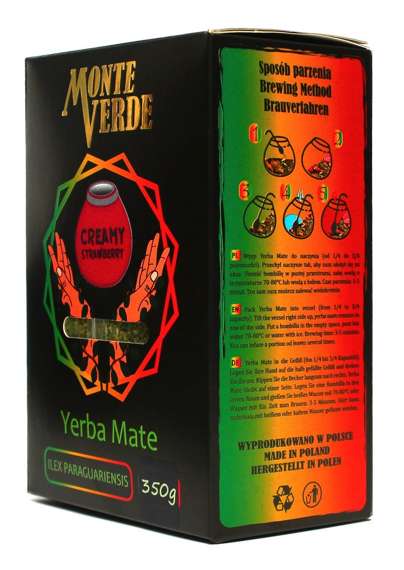 Yerba mate Monte Verde CREAMY STRAWBERRY 350g w pudełku