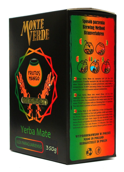 Yerba mate Monte Verde FRUTOS MANGO 350g w pudełku