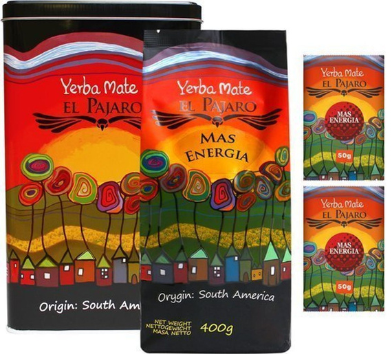 Yerbera Puszka Mate El Pajaro Mas Energia 500 g