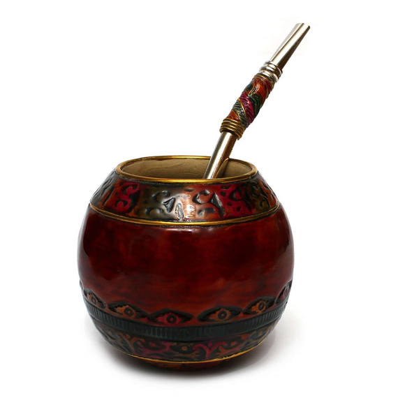 Zestaw  Bombilla i Tykwa zatopione w ceramice Estella 17 do przygotowywania yerba mate
