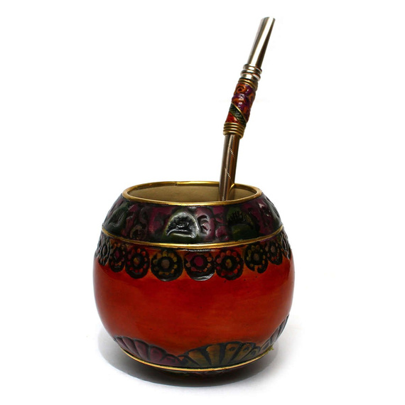 Zestaw  Bombilla i Tykwa zatopione w ceramice Estella 19 do przygotowywania yerba mate