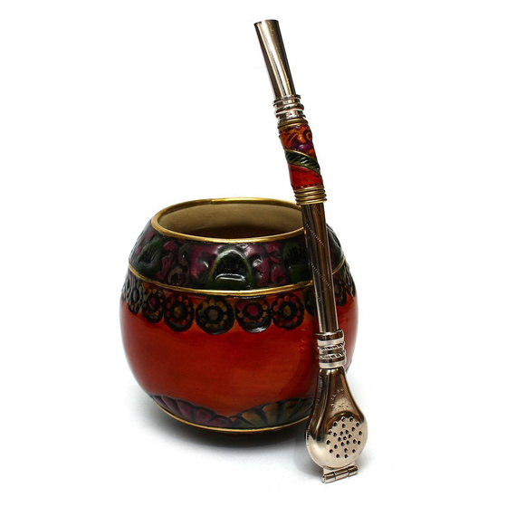 Zestaw  Bombilla i Tykwa zatopione w ceramice Estella 19 do przygotowywania yerba mate