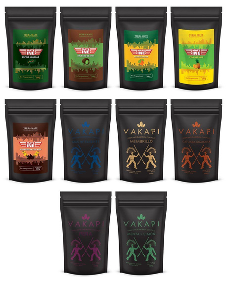 Zestaw Yerba Mate Vakapi Mateine 10x 500g con palo