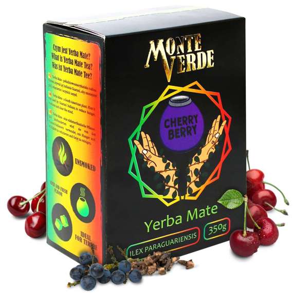 Zestaw Yerba Mate Verde dla dwojga wiśnia malina + akcesoria