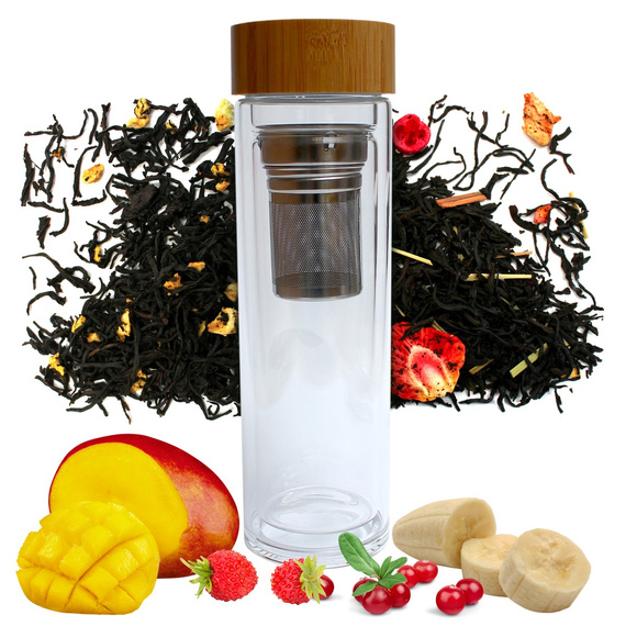 Zestaw Zaparzacz Herbata Czarna Mango Banan 100g
