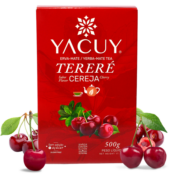 Zestaw do yerba mate Yacuy Cherry Wiśniowa 500g z akcesoriami: Matero, Bombilla, Termos 8.0