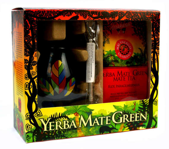 Zestaw w pudełku Mate Green Mas Energia Guarana Matero Hoja Bombilla