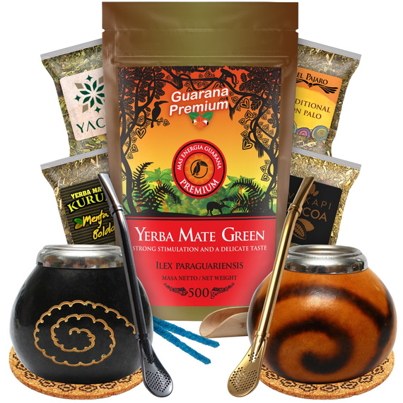 Zestaw yerba Mate Green dla dwojga PREMIUM 500g