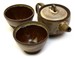 Ceramiczny zestaw do parzenia herbaty - czajniczek + dwie czarki